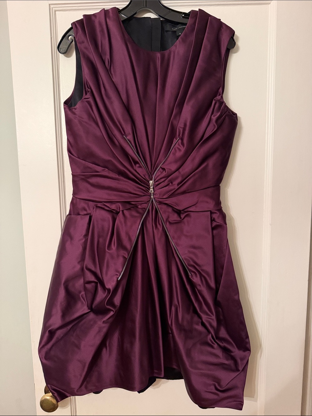 Marc Jacobs Sleeveless Satin Dress in Plum